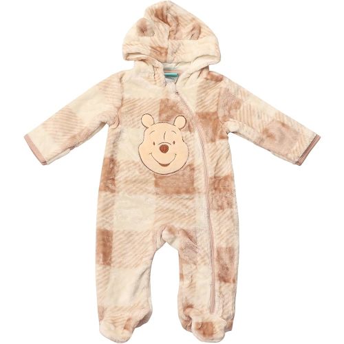 Magic Threadz Disney Clothes Baby Boy Hooded Pram Suit Newborn Fleece Coverall Footies with Ears Mickey, Pooh, Dumbo (0-6/9M)