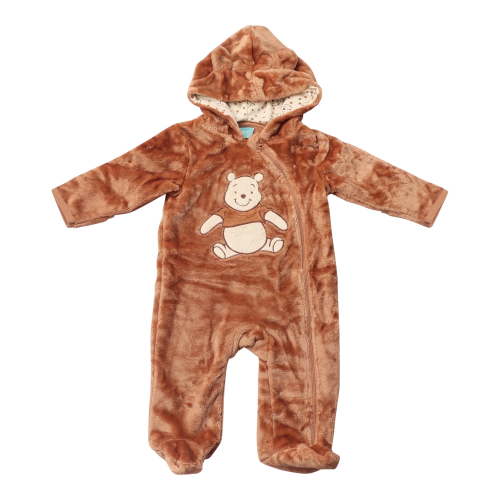 Disney Clothes Baby Boy Hooded Pram Suit - Newborn Fleece Coverall Footies with Ears Mickey Mouse, Winnie the Pooh, and Dumbo Infant (0/3M–6/9M)