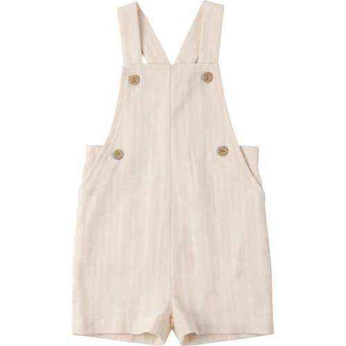 Textured Linen Overalls Ivory - Mr. Mr. | Maisonette