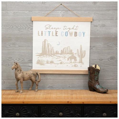 Sleep Tight Little Cowboy Tapestry Canvas Wall Decor