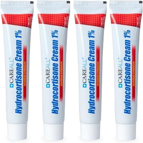 CareAll Hydrocortisone 1%, 1oz Tube (Pack of 4), Maximum Strength Anti-Itch Cream, Relief from Itching and Redness from Bug Bites, Eczema, Psoriasis, Poison Ivy, Oak and Sumac