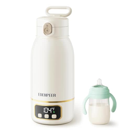 Portable Bottle Warmer for Travel, Fast Baby Bottle Warmer Portable with Precise Temperature Control,17 OZ Portable Milk Warmer for Baby, Travel Bottle Warmer On The Go for Breastmilk Formula & Water