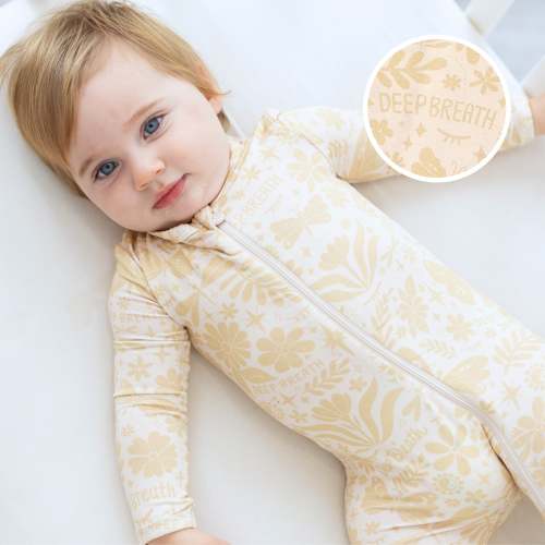 The Second-Skin Footie | Om Baby (Beige) | Raising Mama
