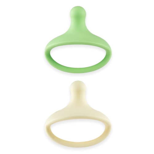 Kids Heroes One-Piece Silicone Pacifiers for Babies 3-36 Months, BPA-Free, 2 Pack, Mint Green and Vanilla