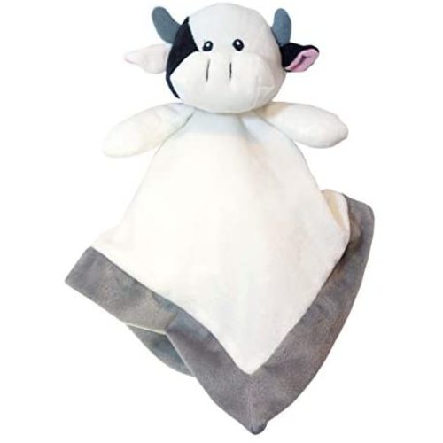 Lovey Security Blanket 12 inch Square Stuffed Animal Baby Blankie for Girls or Boys (Cow) by Baberoo