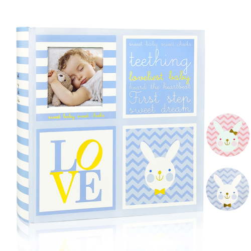 Baby Photo Album - Holds 200 4x6 Photos,Blue