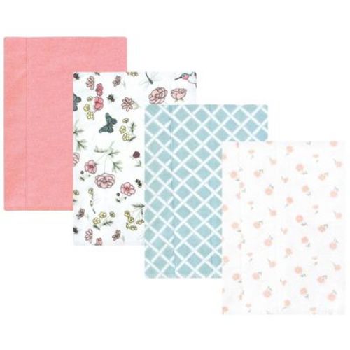 Luvable Friends Hudson Baby Flannel Burp Cloths 4pk, Garden Bird