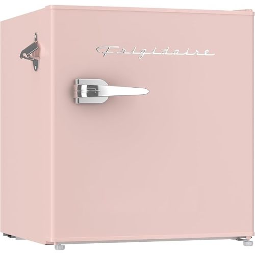 Frigidaire Coral EFR176- AMZ EFR176 Retro Mini Refrigerator-Energy Saving-Adjustable Thermostat Control-Side Mounted Bottle Opener-Ideal for for Dorm, Office, RV, Garage, Apartment 1.6 Cubic Feet