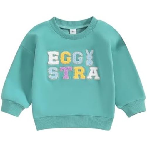 Twopumpkin Toddler Easter Shrit Baby Girl Outfit Crewneck Bunny Sweatshirt Long Sleeve Shirts Holiday Clothes