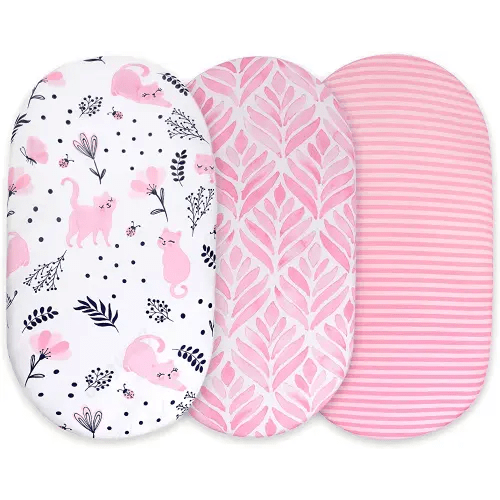 Amazon.com: TansyPanda Bassinet Sheets for Baby Girl Compatible with Dream On Me Seashell, Karley, Skylar, and Lacy, Pack 3, Snug Fit, Skin Friendly and Breathable - Pink Animal Stripe : Baby