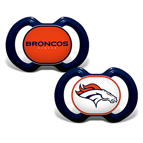 BabyFanatic Pacifier 2-Pack - NFL Denver Broncos - Officially Licensed League Gear