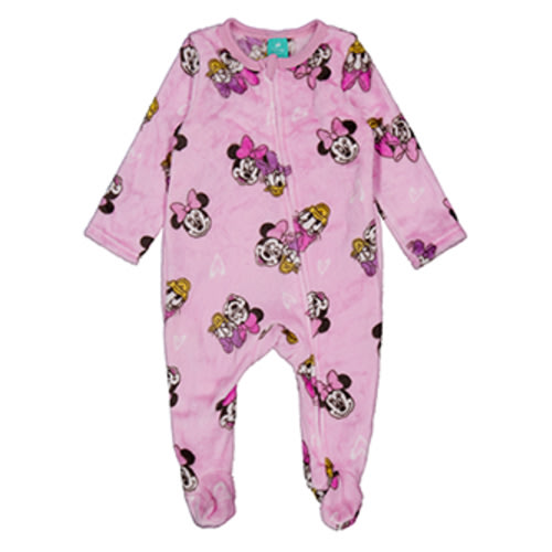 Disney Minnie Mouse Baby Girls' Minnie and Daisy Plush Zip-Up Footie Pram