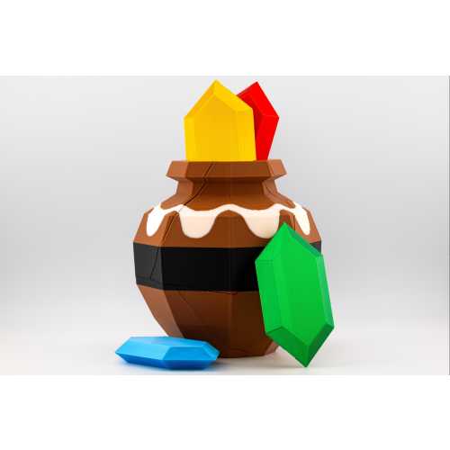 Legend of Zelda breakable pot with Rupees