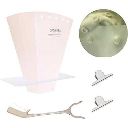 Cloth Diaper Sprayer Splatter Shield with Grabber Reacher Tool - Snap Design for Stability, One-Handed Rinsing, Perfect for Cloth Diapers, Dog Diapers, Lick Mats, Shoes, and More.