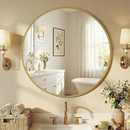 NEWBULIG 20.5Inch Round Bathroom Wall Mirror,Vanity Mirrors for Over Sink