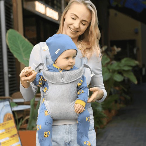 Lvelia Baby Carrier Newborn to Toddler,4-in-1 Easy to Wear Ergonomic Adjustable Lightweight Infant Carrier,Newborn Baby Carrier for 8-32 lbs,Light Gray