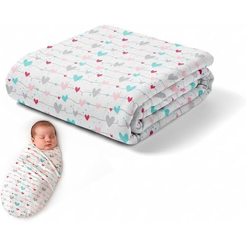 Swaddle Blankets for Newborns – Soft, Breathable & Stretchy Baby Swaddle Blanket for Boys, Neutral Receiving Blankets for Girls – Essential Baby Blanket - Sweetheart