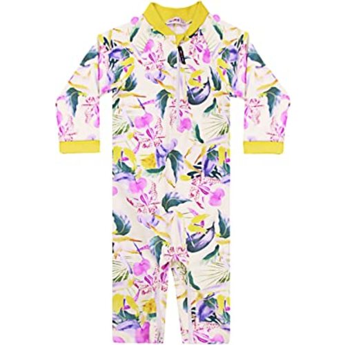 weVSwe Baby Girl Toddler Rash Guard Swimsuit Sun Protection Beachwear Zipper Bathing Suit 0-3 Years