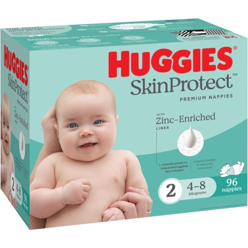 Huggies Skin Protect Nappies Size 2 (4-8kg) 96 Pack