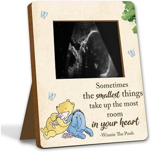 Winnie Pregnancy Milestone Keepsake - Ultrasound & Gender Reveal Decor - Baby Shower Sign & Party Gifts
