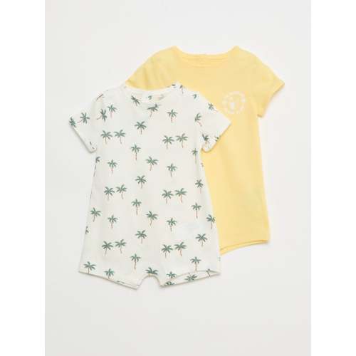 Set di 2 pagliaccetti corti in jersey - Bianco - Neonato - 10.00€ - Kiabi