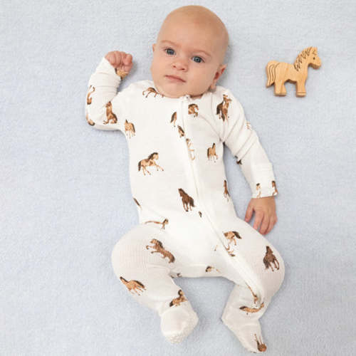 Mini Horses - 2 Way Zipper Footie