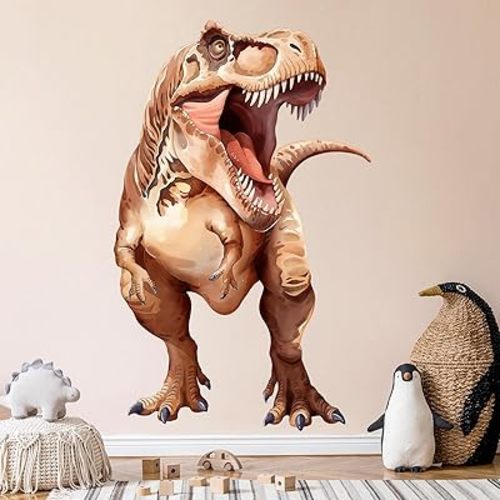 Large Dinosaur Wall Decals, Tyrannosaurus Dino Wall Stickers Vinyl Peel and Stick Wall Decal Self Adhesive Wall Art Sticker for Baby Nursery Kids Room Home Decor (30.7 * 48.8in)