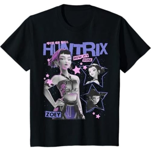 Y SMALL Kpop Demon Hunters Zoey Vintage Y2K Style Poster T-Shirt
