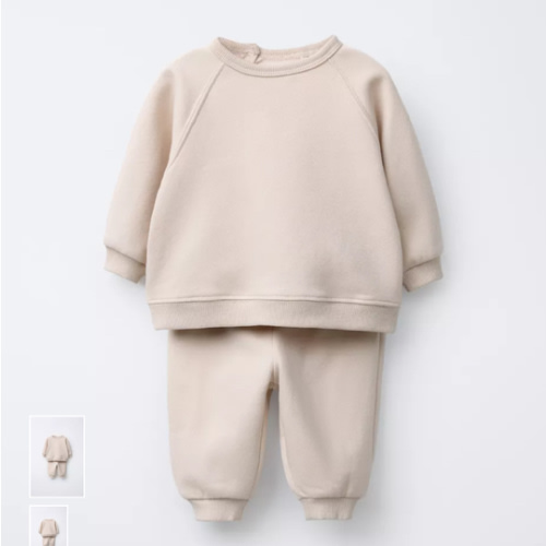 SWEATSHIRT AND JOGGER SET WITH BRUSHED INTERIOR - Light beige | ZARA United States