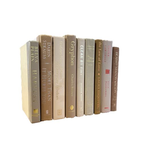 Covogoods Real Books by Color for Office or Home Decor - Interior Design Wedding Display Photo Prop Staging Decoration (1 Book, Tan/Beige)