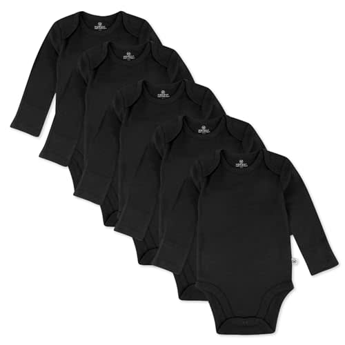 HonestBaby baby-boys 5-pack Long Sleeve Bodysuits One-piece 100% Organic Cotton for Infant Baby Boys