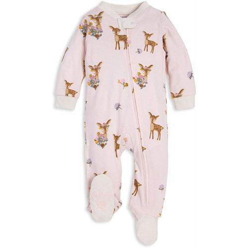 Unisex Baby Sleep & Play, Organic Pajamas, NB - 9M One-Piece Zip Up Footed PJ Jumpsuit