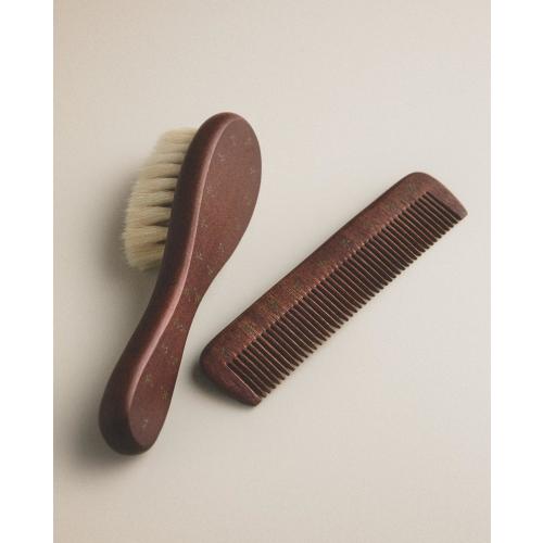 BABY BRUSH AND COMB SET WITH FLOWERS