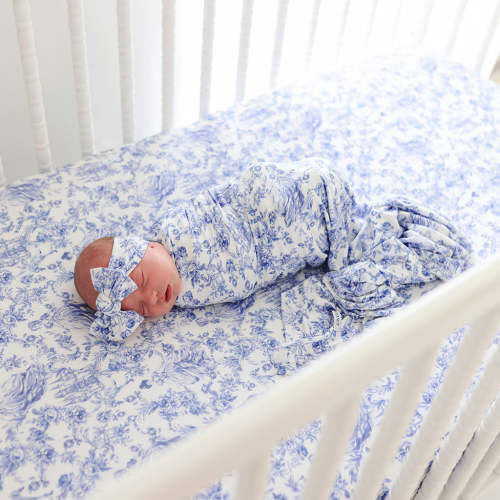 Princess Damask White Baby Crib Sheet | Briar