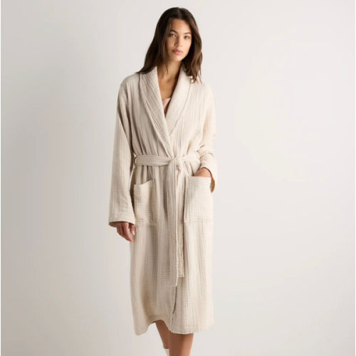 Soft Layered Turkish Cotton Robe in Birch