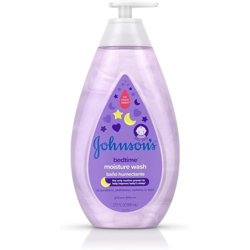 Johnson's Baby Bedtime Moisture Body Wash, Soothing NaturalCalm Aromas, Nighttime Bath Wash to Help Calm Baby Before Bed, Baby Wash, No added Parabens & Sulfates, 27.1 fl. oz
