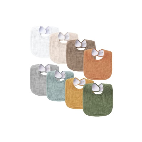 Konssy Muslin Baby Bibs 8 Pack Baby Bandana Drool Bibs Cotton for Unisex Boys and Girls, Soft Absorbent Set for Teething and Drooling