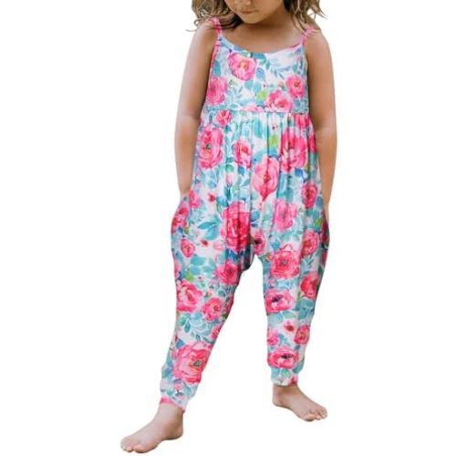 Yousie Toddler Girls Kids Jumpsuit One Piece Floral Dinosaur Playsuit Strap Romper Summer Outfits Clothes
