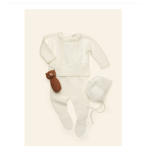 Marcela Baby Set in Ivory White | Over The Moon
