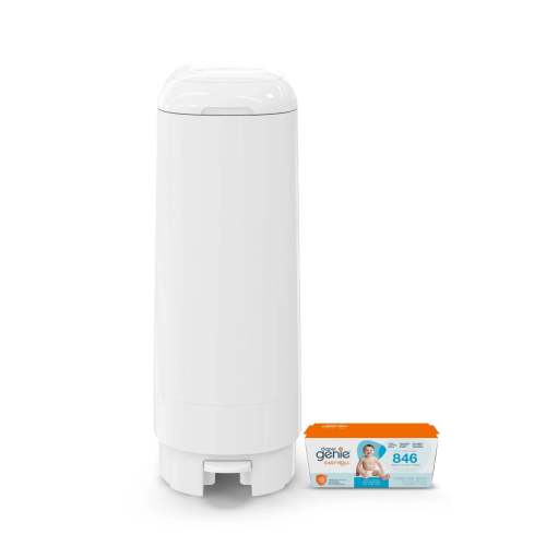 Diaper Pail with 18 Refill Bags - White