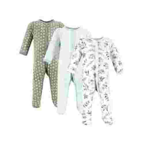 Hudson Baby Cotton Sleep and Play Pajamas 3-Pack, Newborn-9 Months, Long Sleeve