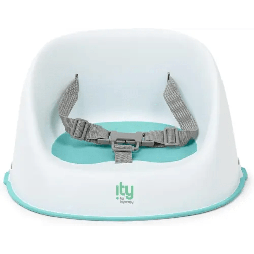 Ingenuity: ity by Ingenuity Simplicity Seat Easy-Clean Baby Booster Feeding Chair, 3-Point Harness, Washable Removable Straps - Teal