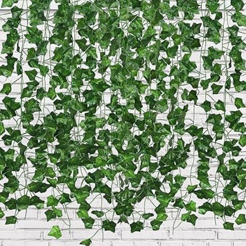 RECUTMS Fake Vines for Room Decor 86 FT Artificial Ivy Garland Hanging Plants Faux Greenery Leaves Bedroom Decor Aesthetic for Wall Wedding Party Home Garden Office Patio Outdoor Decoration(12 Pack)