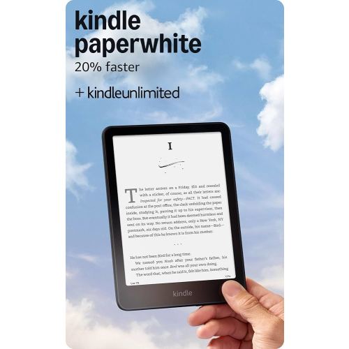 Amazon Kindle Paperwhite 16GB (newest model) – 20% faster, with new 7" glare-free display and weeks of battery life – Black + 3 Months of Kindle Unlimited (with auto-renewal)