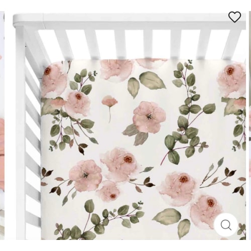 Millie's Dusty Rose Garden Crib Sheet | Caden Lane