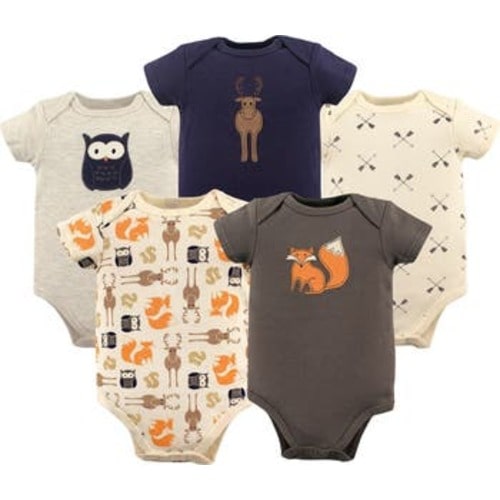 Essential Cotton Bodysuits 5-Piece Set, 9-12M