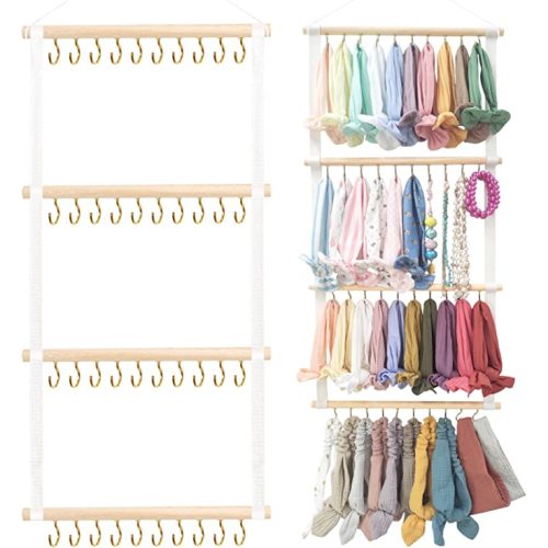 Headband Holder for Girls Baby Headband Organizer Head Bands Hair Accessories Display Organizer Wall Hanging Decor for Nursery Toddler Girl Room