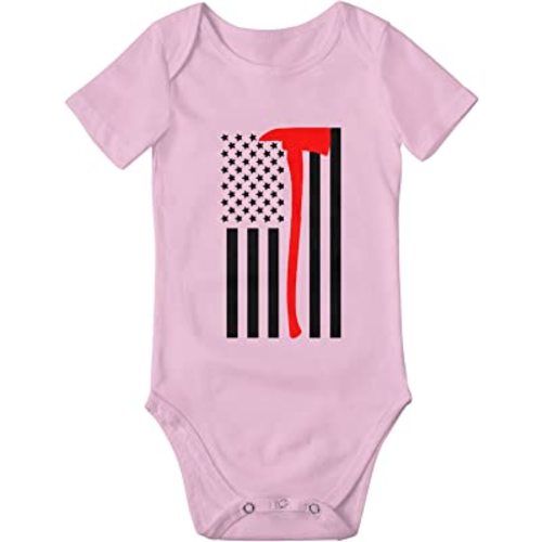 Firefighter Axe Red Line Flag Newborn Girl Boy Romper Jumpsuit Bodysuit Baby Outfits Infant Clothes