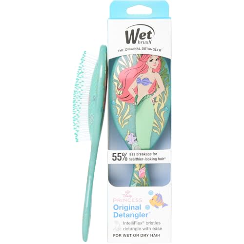 Wet Brush Disney Princess Ariel Original Detangler Hair Brush, Pain-Free Knot Removal, Flexible Bristles Detangle Wet or Dry Strands, Works on All Hair Types, Ergonomic Handle, Reduces Breakage