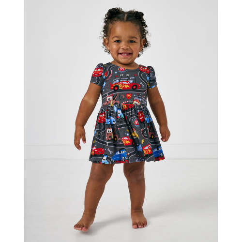 Disney & Pixar Piston Cup Bow Back Skater Dress with Bodysuit | Little Sleepies